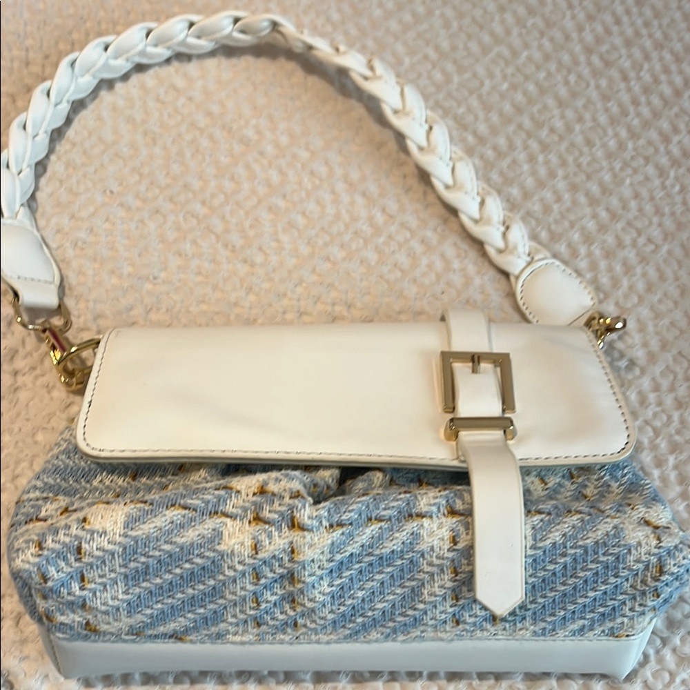 Stylish White and Blue Women's Bag